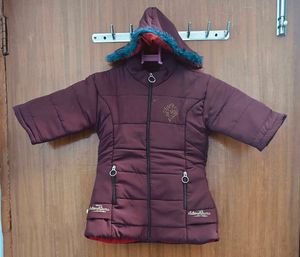 Girls Maroon Puffer Jacket