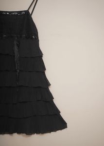 Black Ruffled Tiered Party Dress