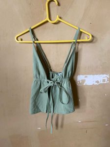 Criss Cross Back Tie Up Top