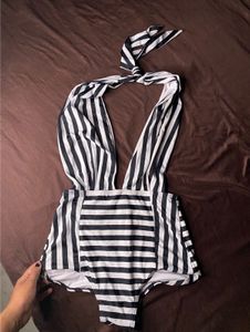 Striped One Piece Swimsuit