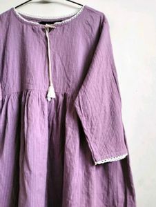 Purple Striped Tunic Top