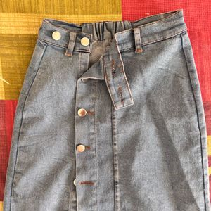 Denim Button-Down Skirt