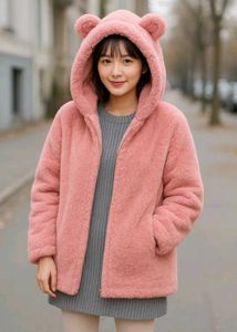 Cute Pink Bear Ear Hoodie(M size)