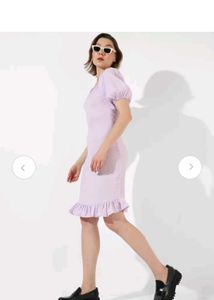 Lilac Puff Sleeve Dress