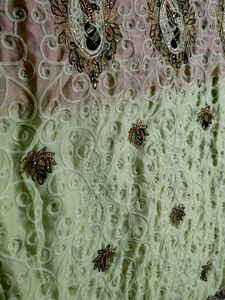 Beautiful Green Chikankari Saree