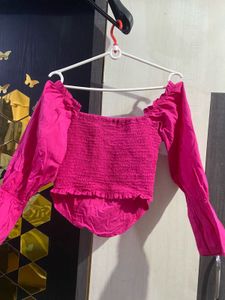 Chic Pink Off-Shoulder Top