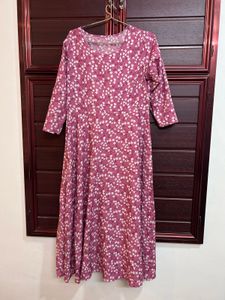 Floral Print Pink Kurta with dupatta set