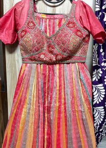 Pink Embroidered Lenga Choli