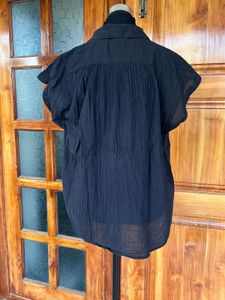 H&amp;m Crush Cotton Collar Top