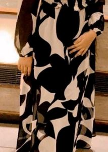 Black & White Print Maxi Dress