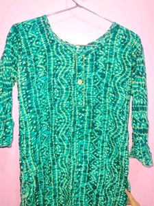 Green Printed Midi Dress