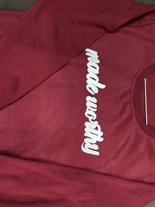 Maroon &#39;made worthy&#39; Sweatshirt