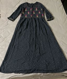 Grey A-line Kurta