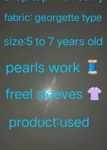 Girls Crop Top With Cafry Of Pearl Work 🤗🧿👍