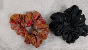 Beautiful  Purple, Blue , And Grey Scrunchies