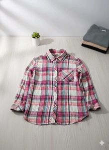 Pink Plaid Flannel Shirt