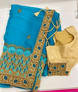 Women Plus  Size Saree With Blouse 4xl