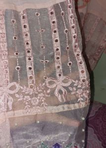 Peach Pink  Straght Kurta Pants Duppata