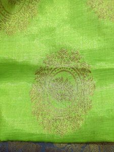 Green Saree With Zari Work