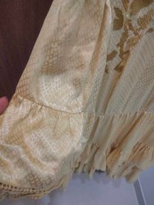 Golden Ruffle Tiered Dress