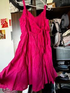 Pink Eyelet Summer Dress