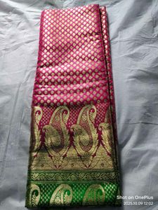 Pink &amp; Green Benarasi silk saree