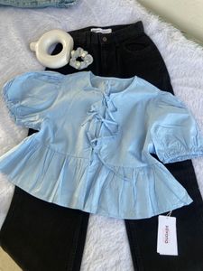 Savana Bow Top 🩵 + Scrunchie