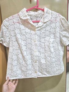 White Crop Shirt