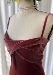 Korean Velvet Strappy Dress
