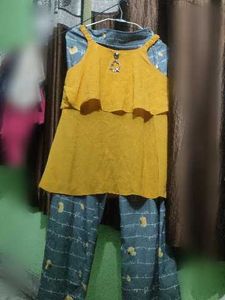 Girls' Yellow Top & Pants Set