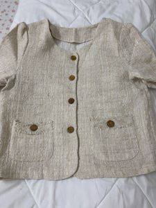 Viral Buttoned Top In Khakhi Color