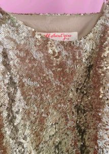 ALL ABOUT YOU Golden Sequined Shoulder Straps top