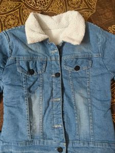 Denim Jacket with Sherpa Collar