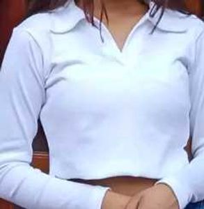 White Ribbed Korean Top