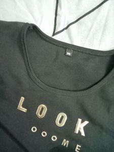 Off White Colour Jumpsuit With Black Top