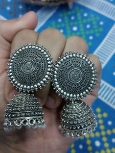 🥰Silver oxidise Jhumka earring for women