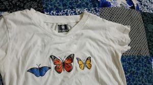 White Butterfly Unused Crop Top