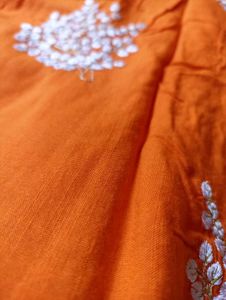 Combo of Two Orange Embroidered Kurta