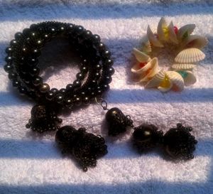 Edgy Oxidised & Seashell Bracelet