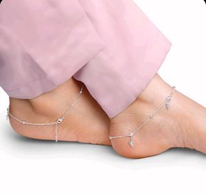 Giva 925 Real Silver Zircon Leaf Anklet(2 Pieces)