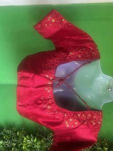 Not used Maroon Embroidered Blouse