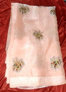 Elegant Peach Saree