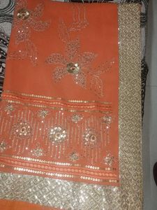 Peach Color Saree