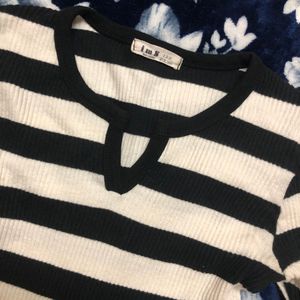 Striped Long Sleeve Tight Top
