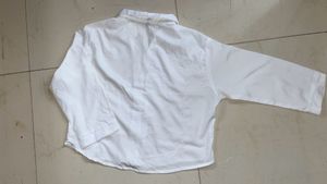 Crop White Button-Down Shirt