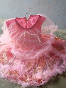 Girls Pink Net Frock