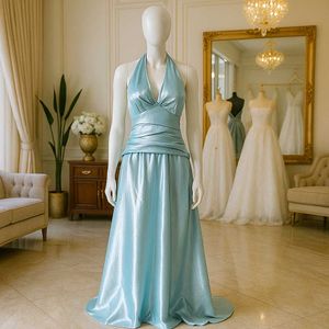 Sale🎉🎊Elegant Blue Halter Gown