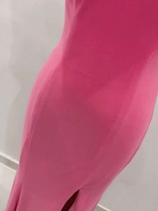 Elegant Pink Slit Gown