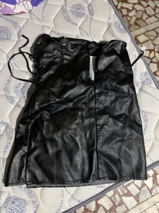 Adjustable Leather Skirt Skort
