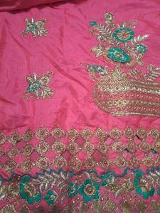 Pink Embroidered Fabric